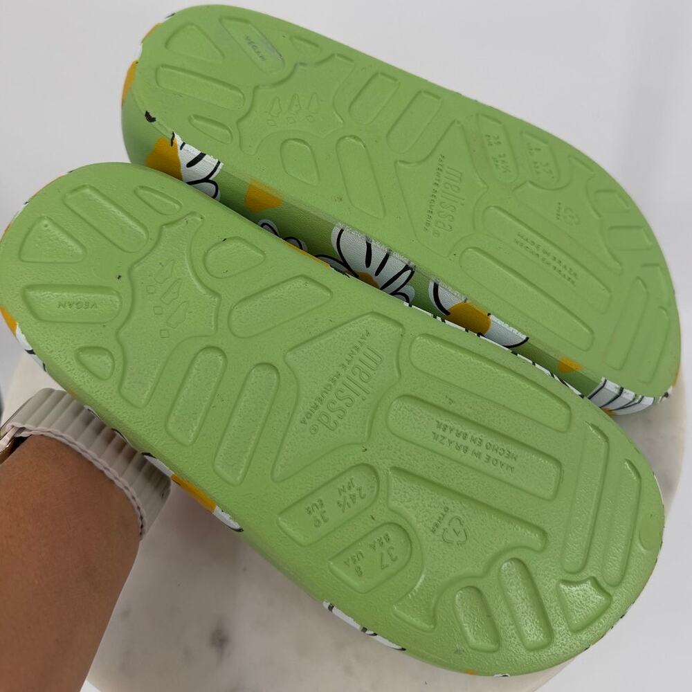 Melissa Free Print Daisy Platform Slide Sandals Green Size 8 - Picture 8 of 11